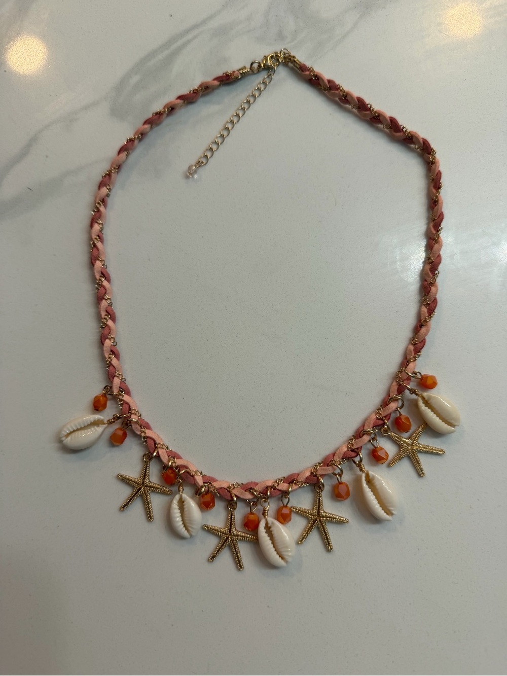 Seaside Charm Pink Shell & Starfish Necklace
